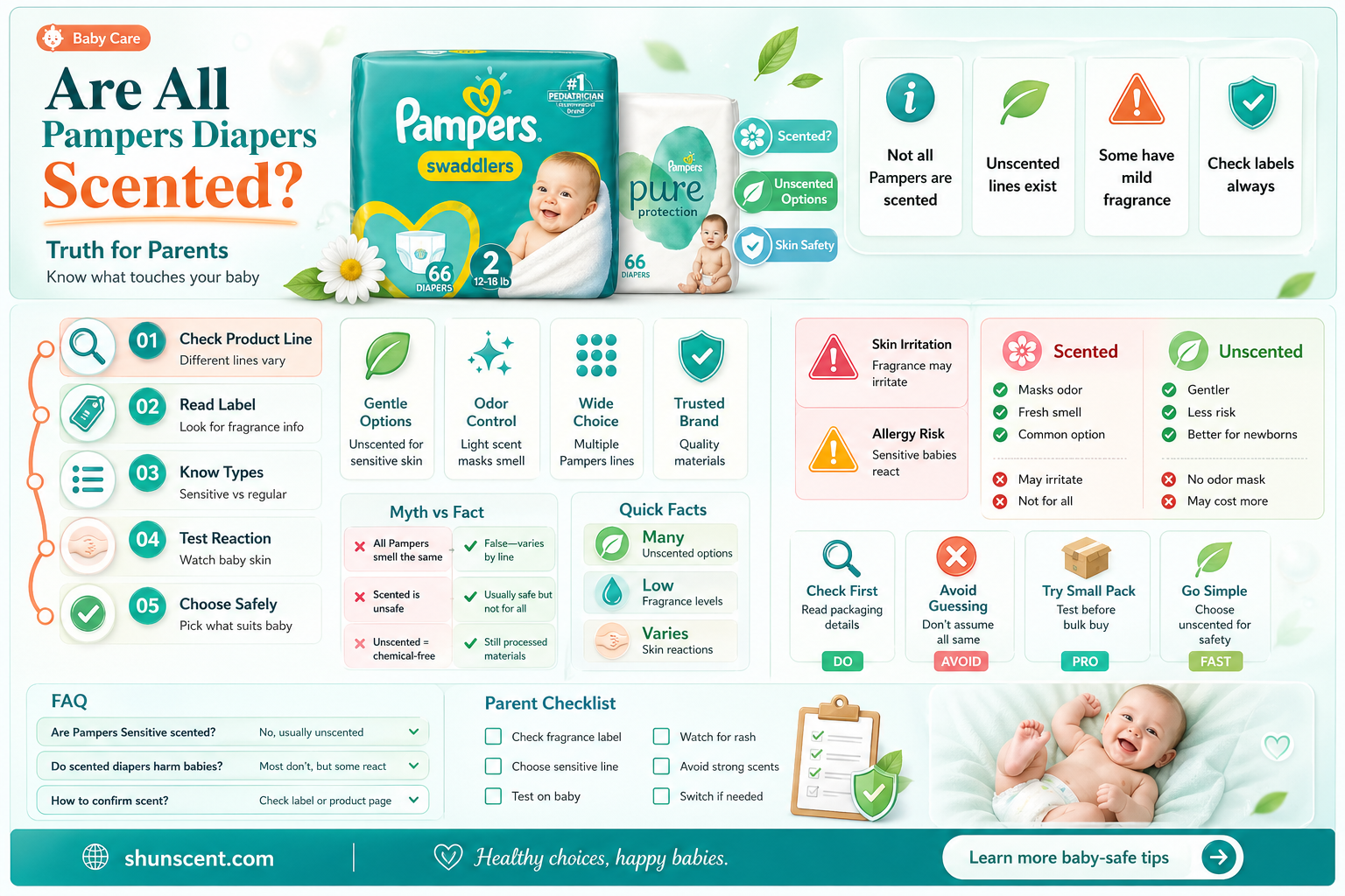 are all pampers diapers scented