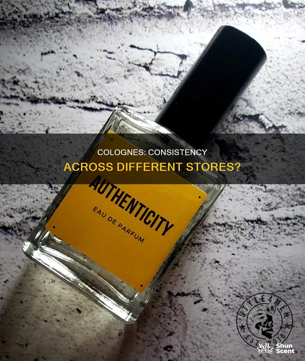 are colognes the same from different stores