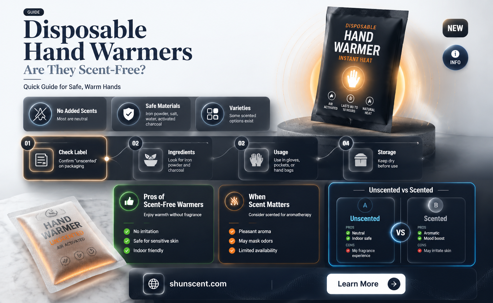 are disposable hand warmers scent free