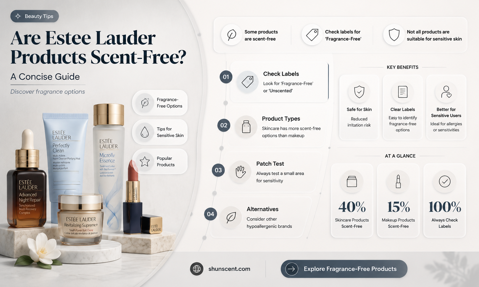 are estee lauder products scent free