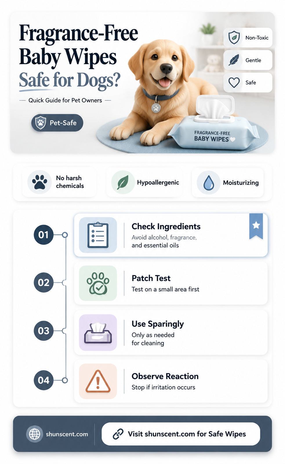 are fragrance free baby wipes safe for dogs