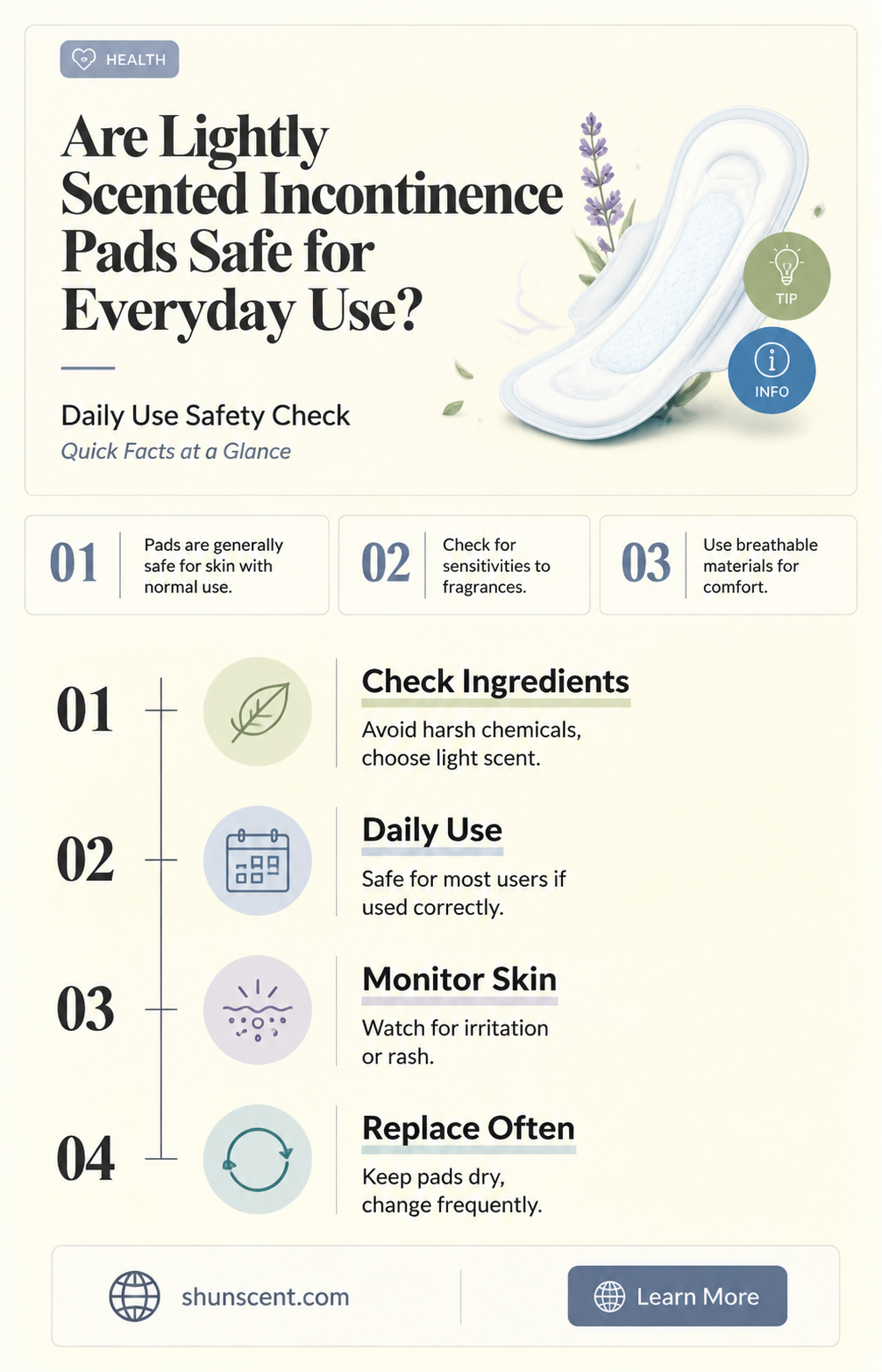 are lightly scented incontinence pads safe