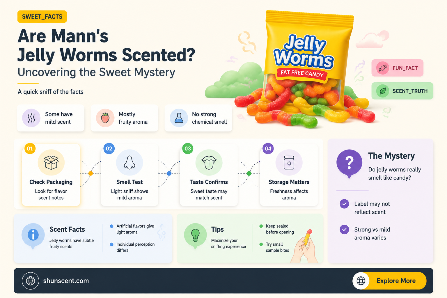 are manns jelly worms scented