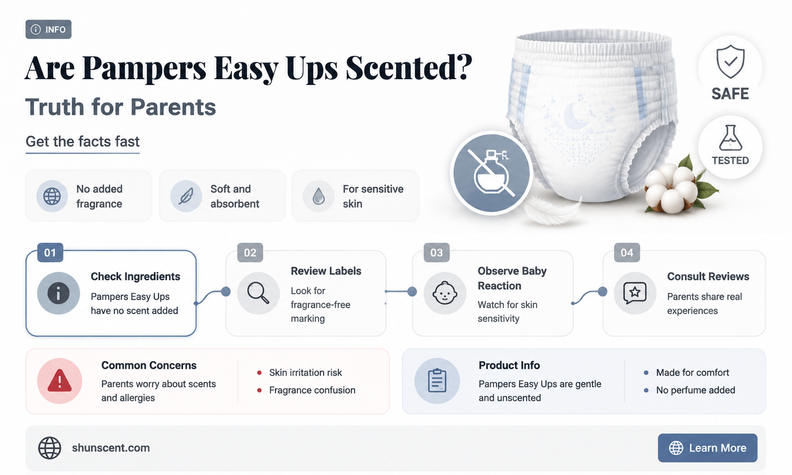 are pampers easy ups scented