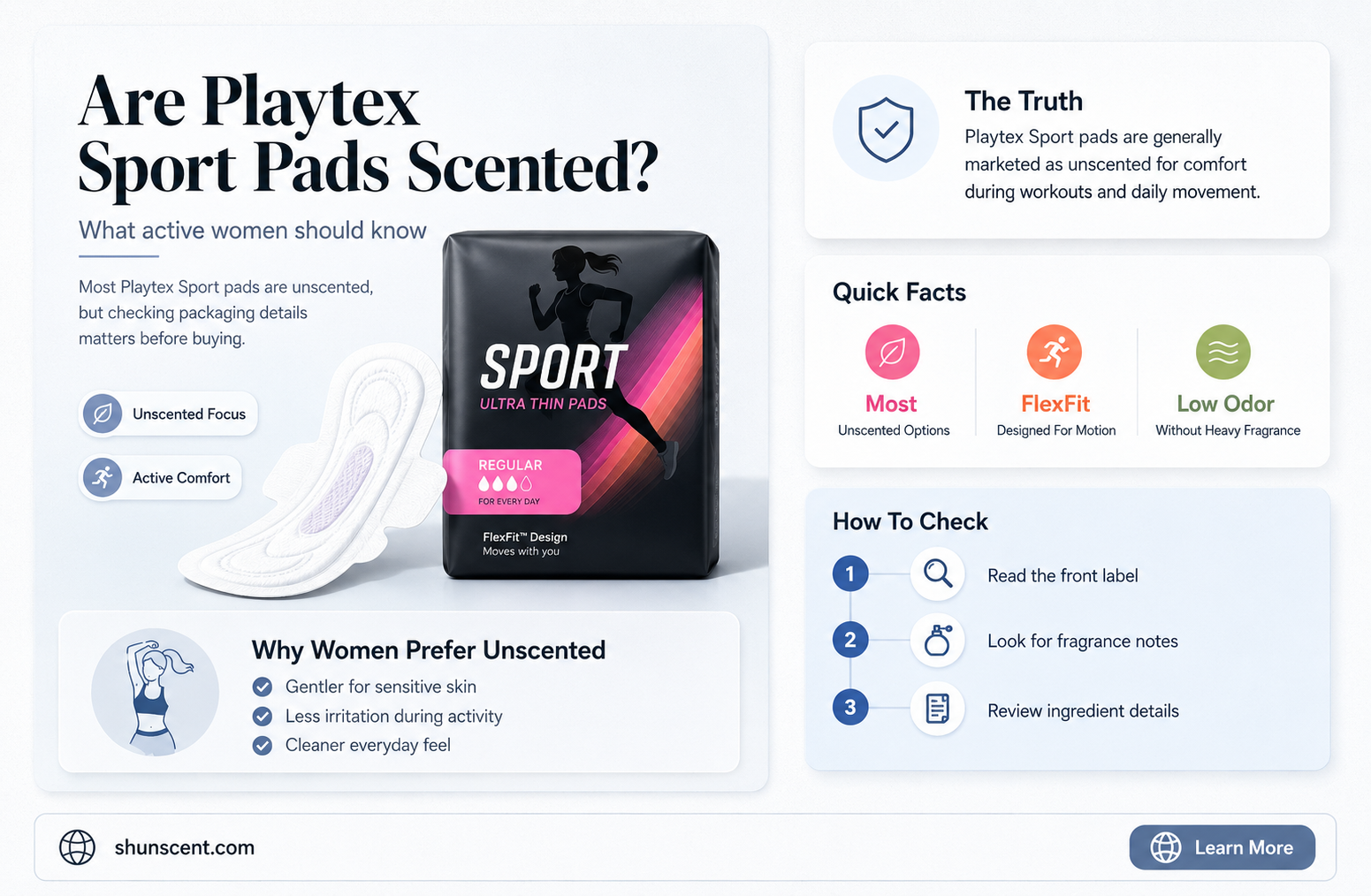 are playtex sport pads scented