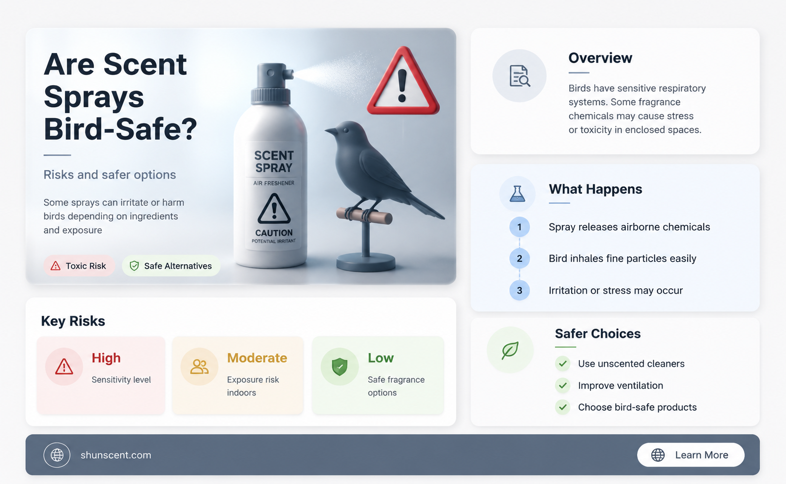 are scent sprays safe for birds