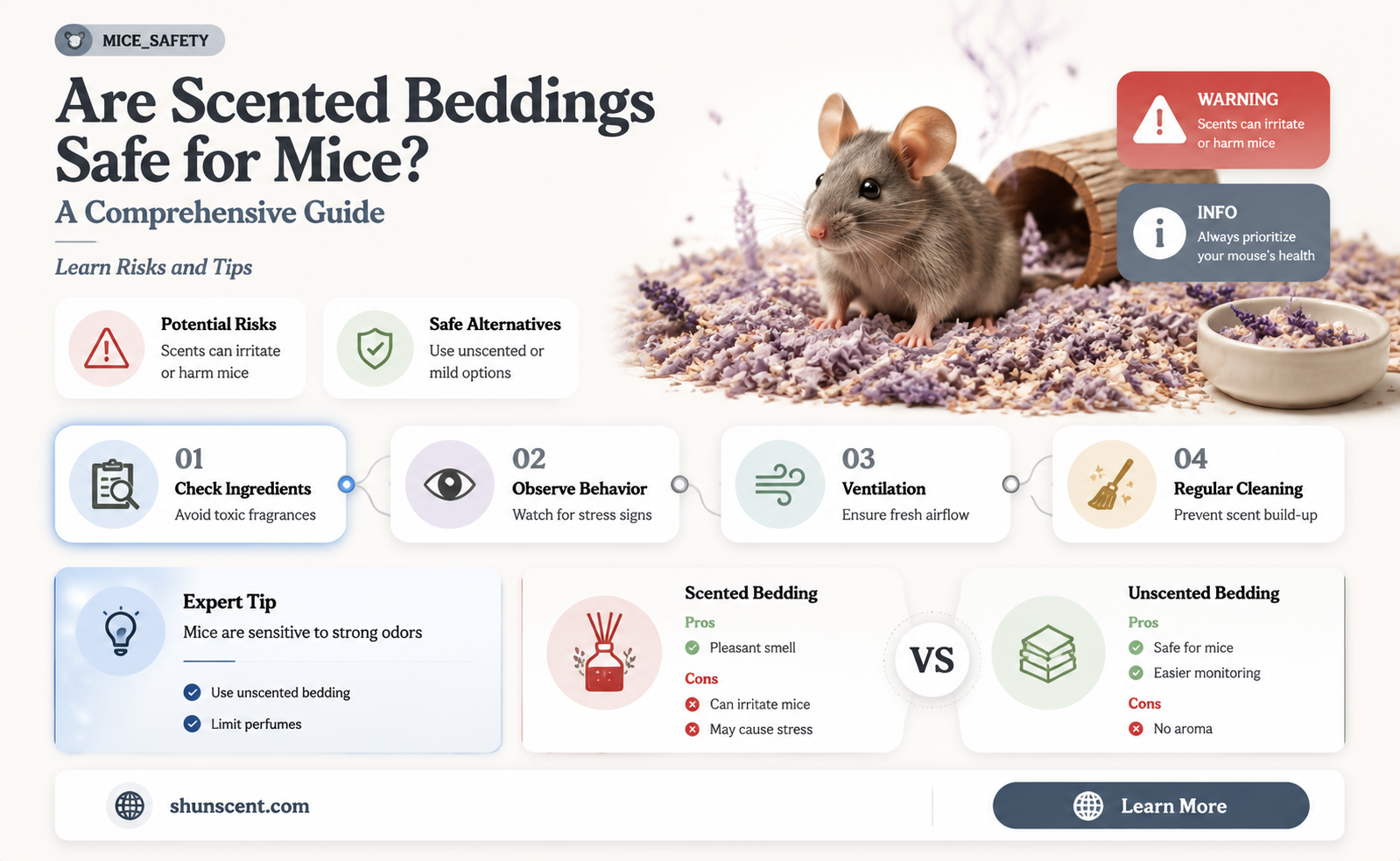 are scented bedding safe for mice