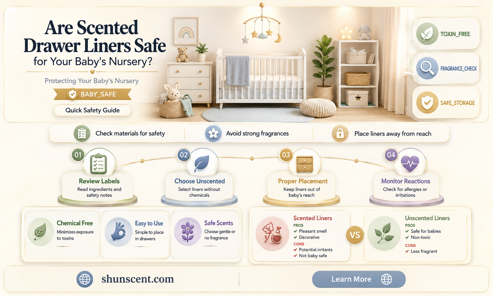 are scented drawer liners safe for babies