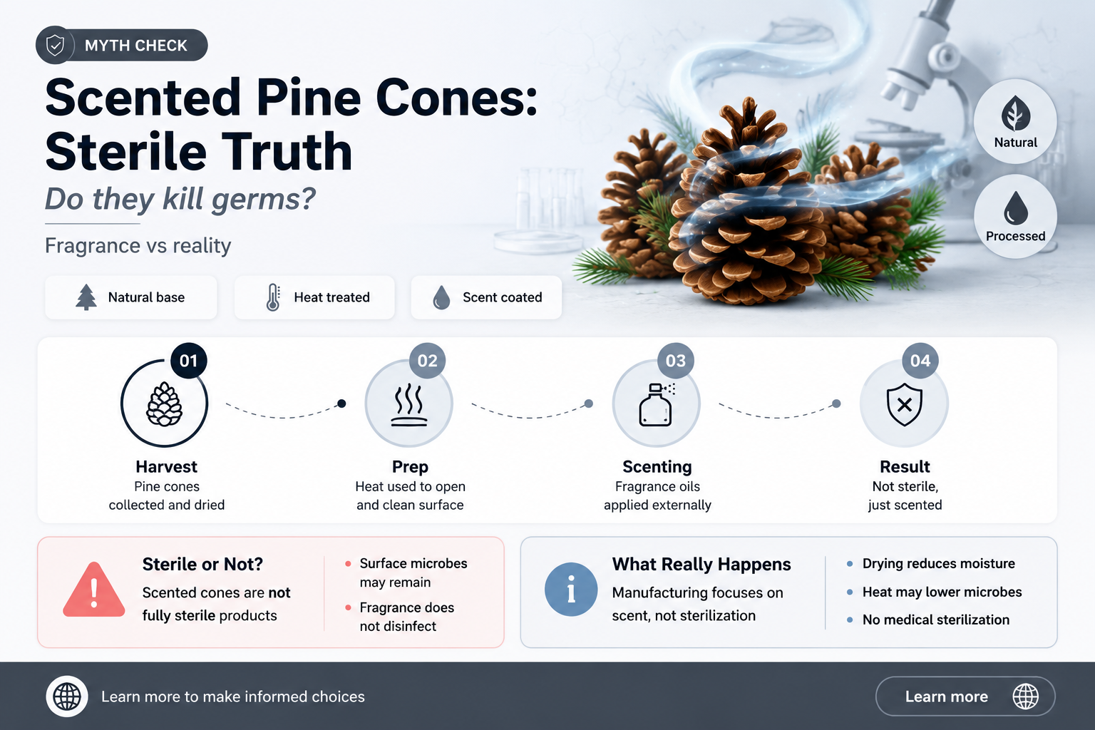 are scented pine cones sterile