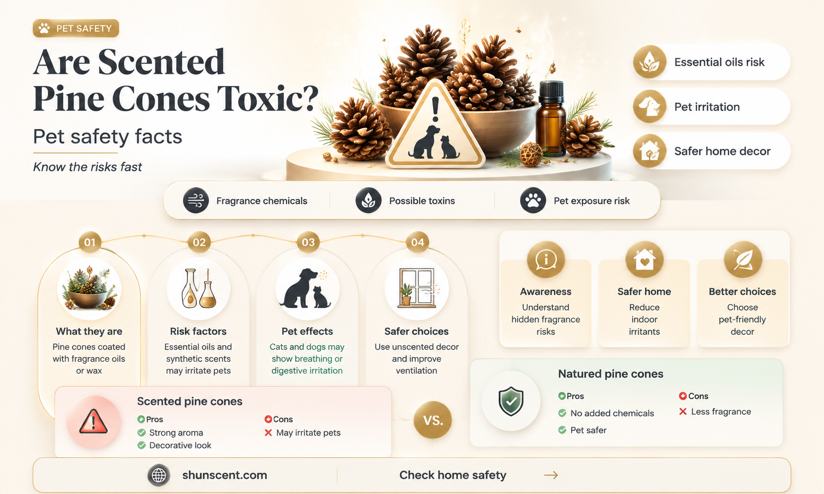 are scented pine cones toxic