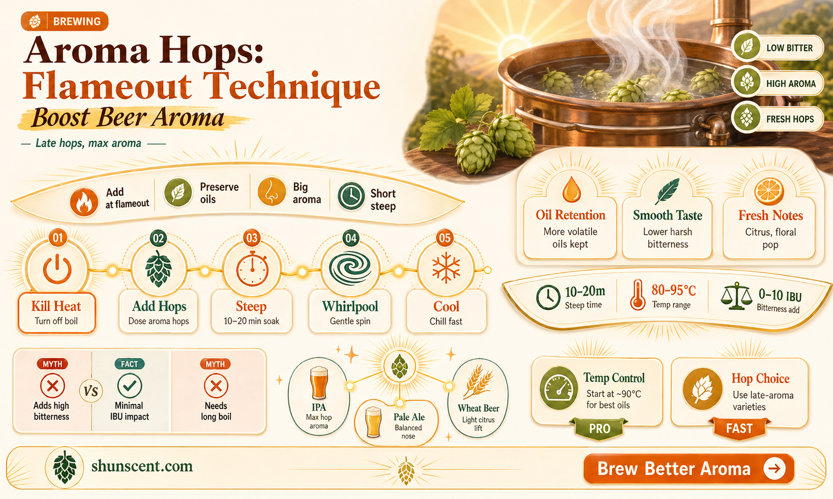 are aroma hops flame out hops