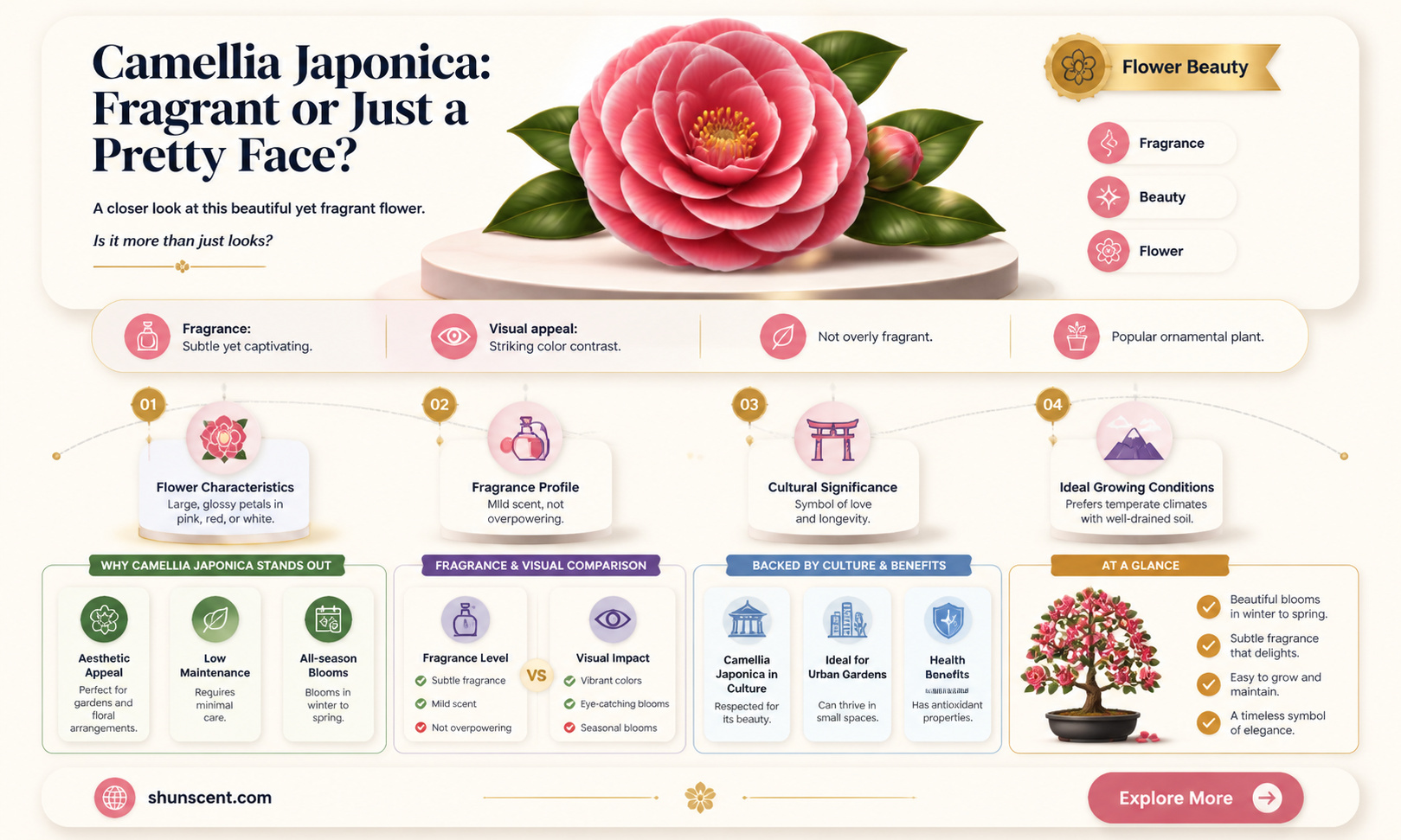 are camellia japonica grown for fragrance