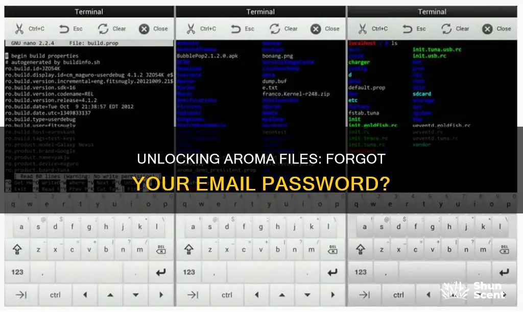 can aroma files work if you forgot email account password