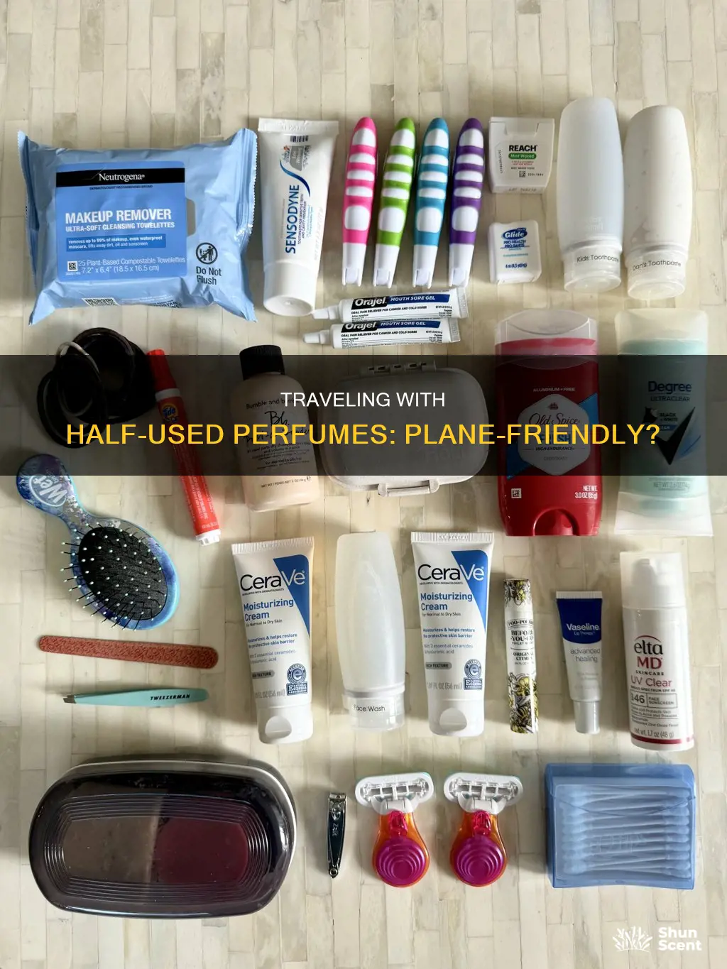 can haf used perfumes be taken on a plane