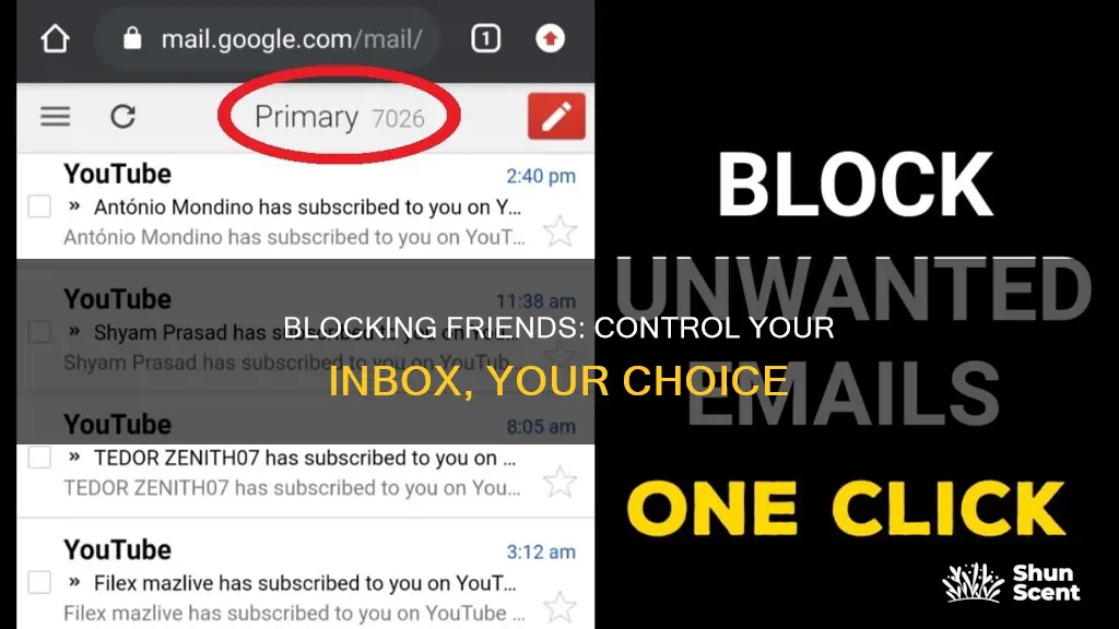 can I block a friend arom aendinh me emails