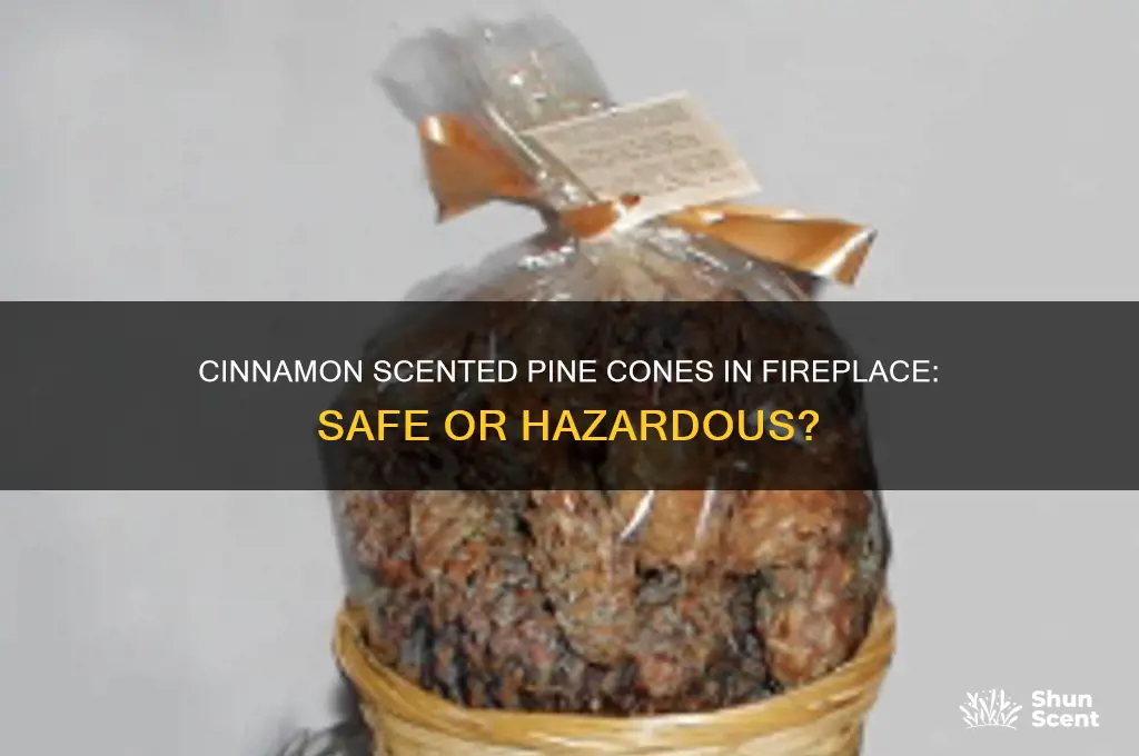 can i put cinnamon scented pine cones in fireplace