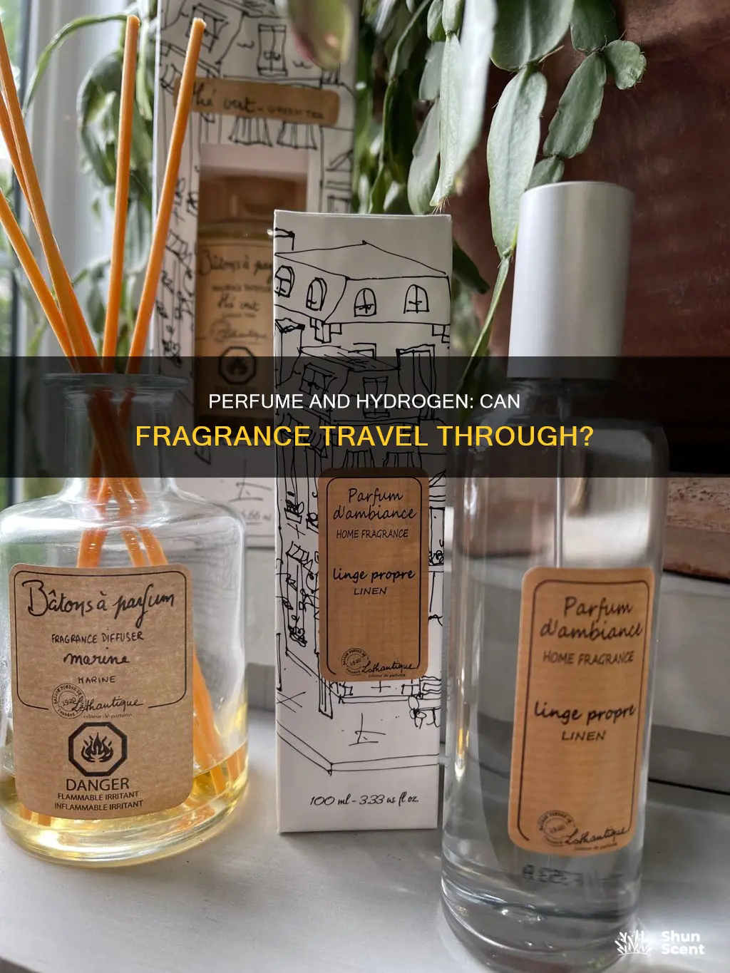 can perfume permeate through a room filled with hydrogen