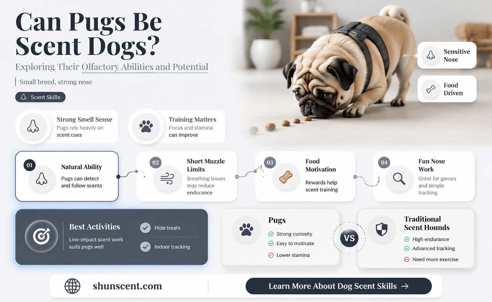 are pugs scent dogs