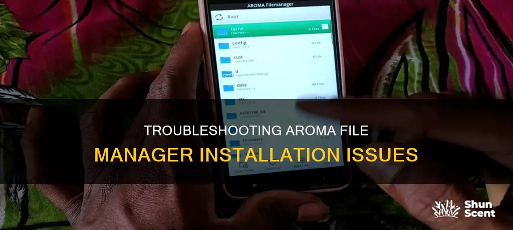 can t install aroma file manager