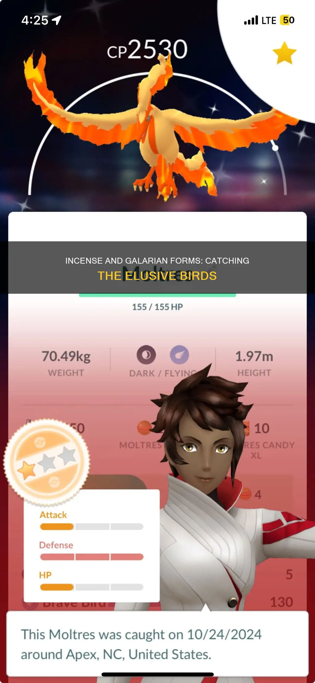 can you get galarian birds from regular incense