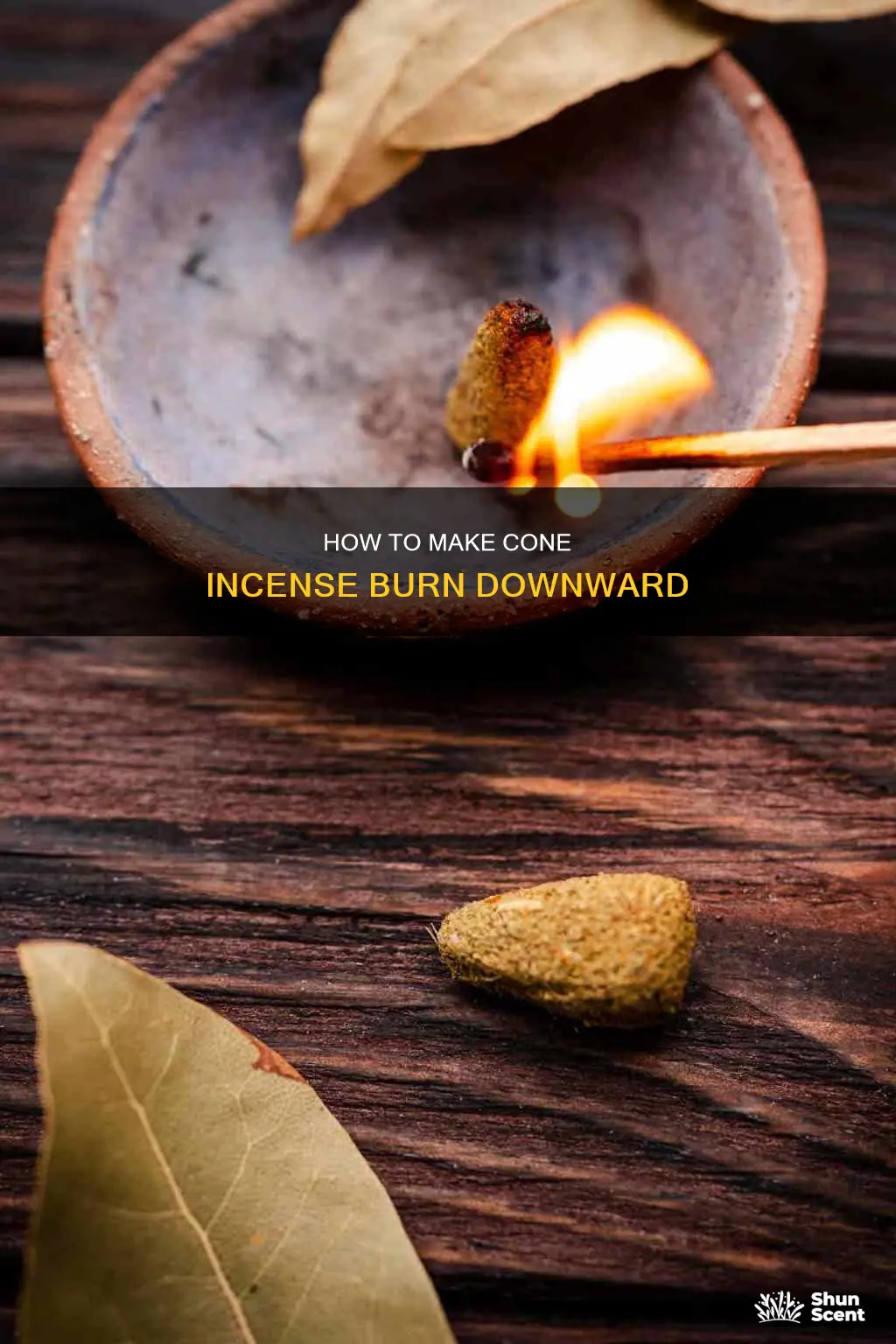 can you make a regular cone incense burn downward