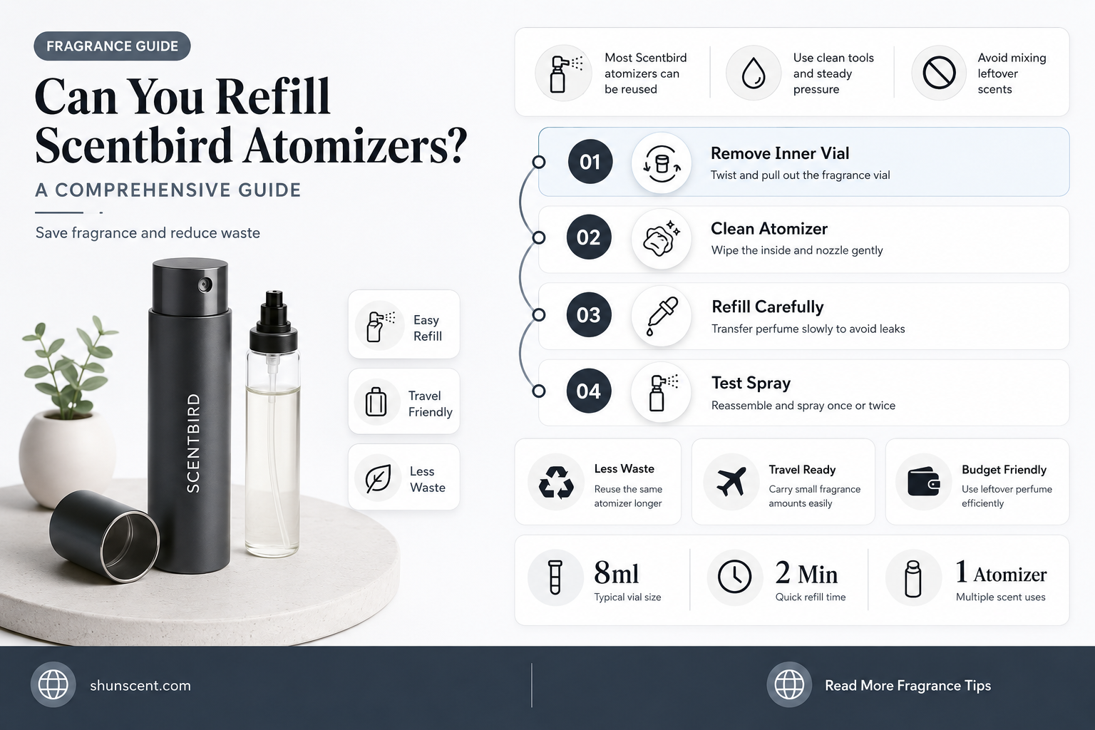 are scent bird atomizer refillable