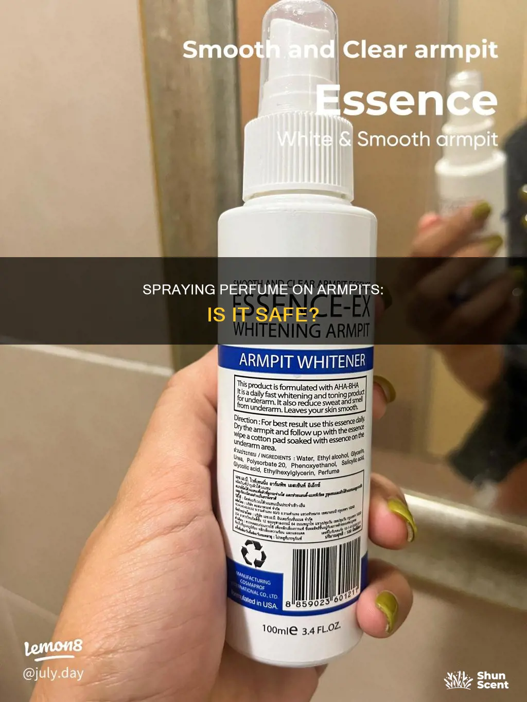 can you spray perfume on armpit