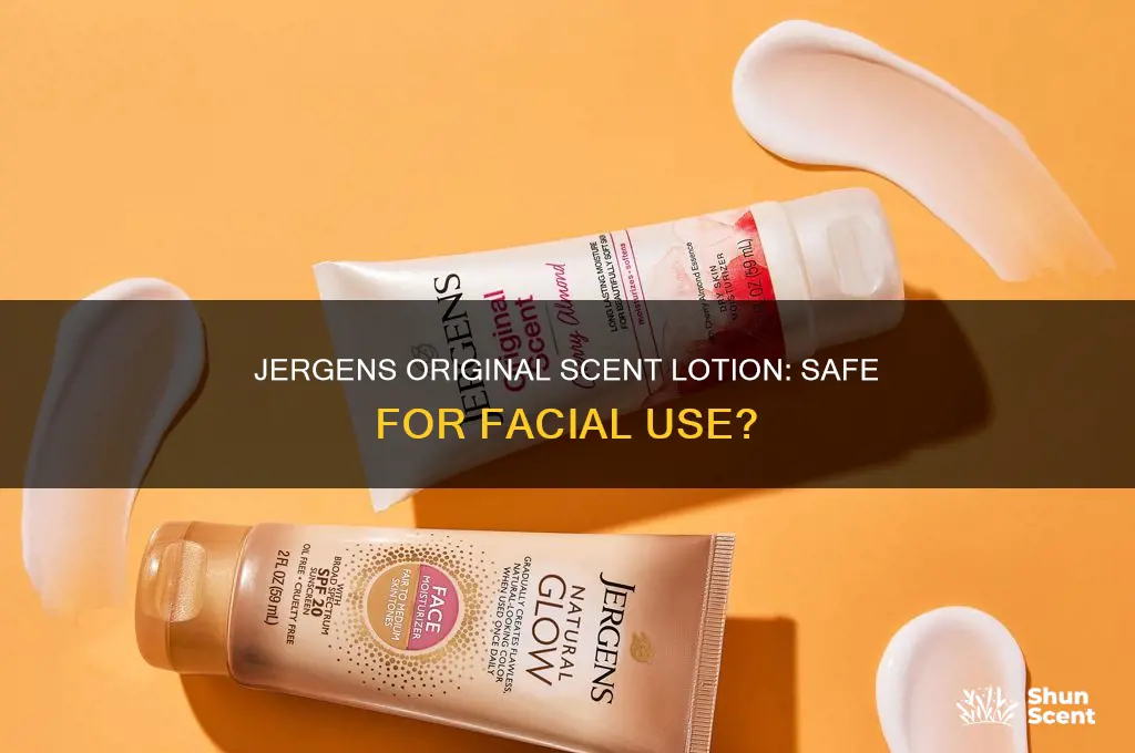 can you use jergens original scent lotion on your face