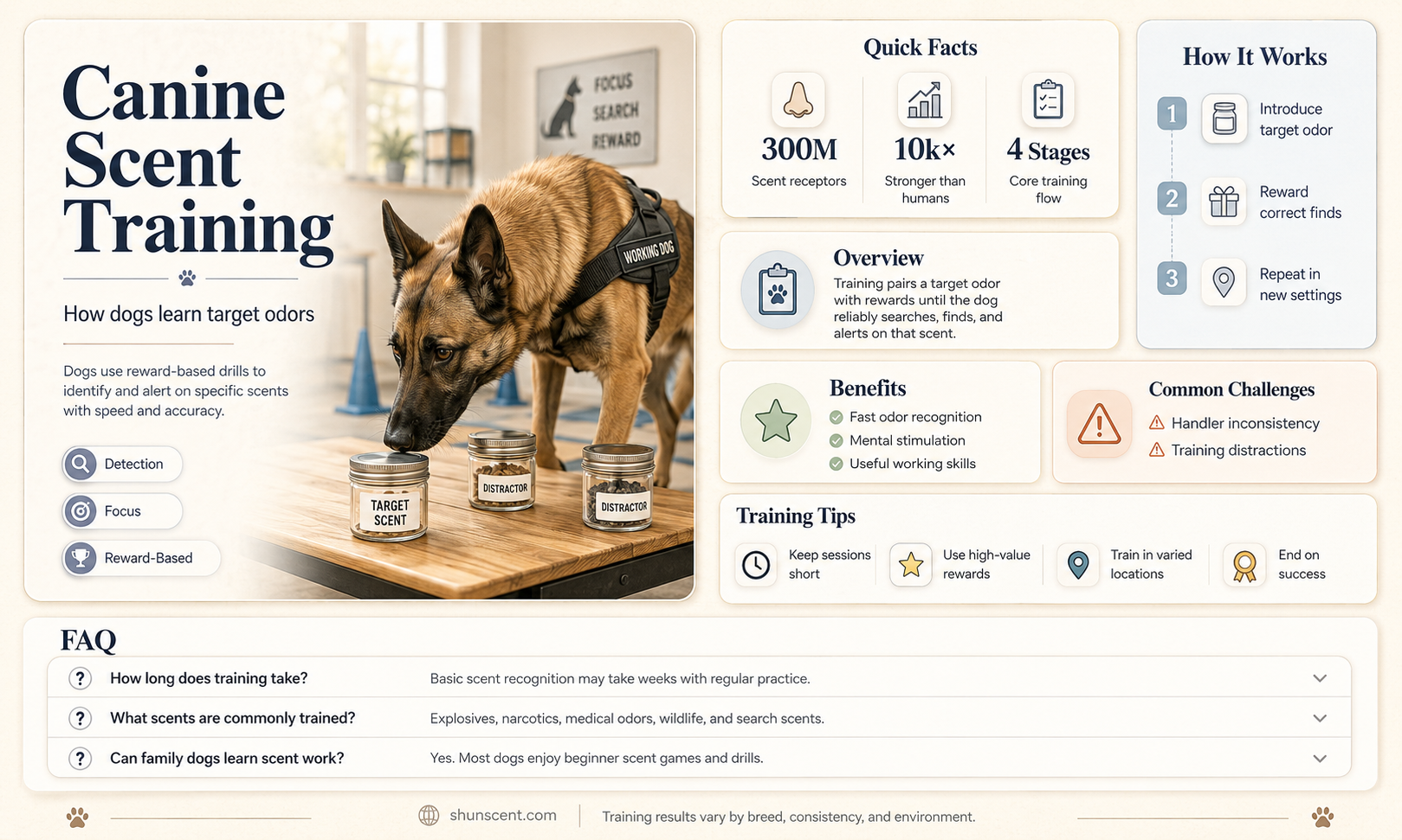 are dogs trained for specific scents
