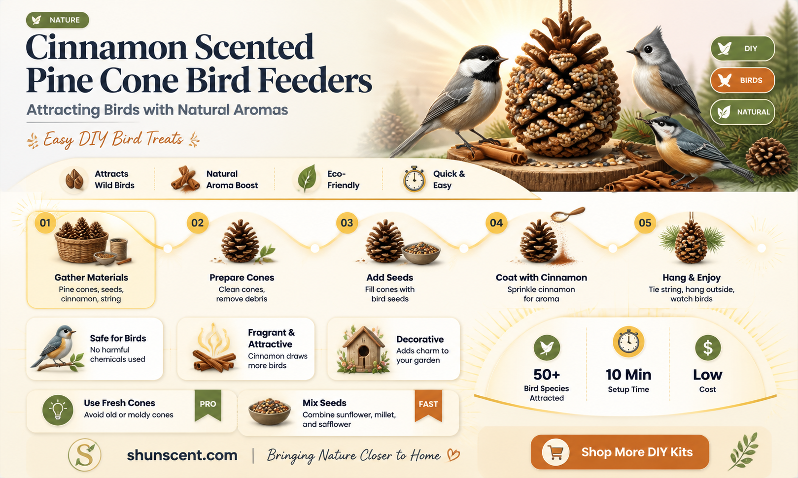 are cinnamon scented pine cone bird feeder