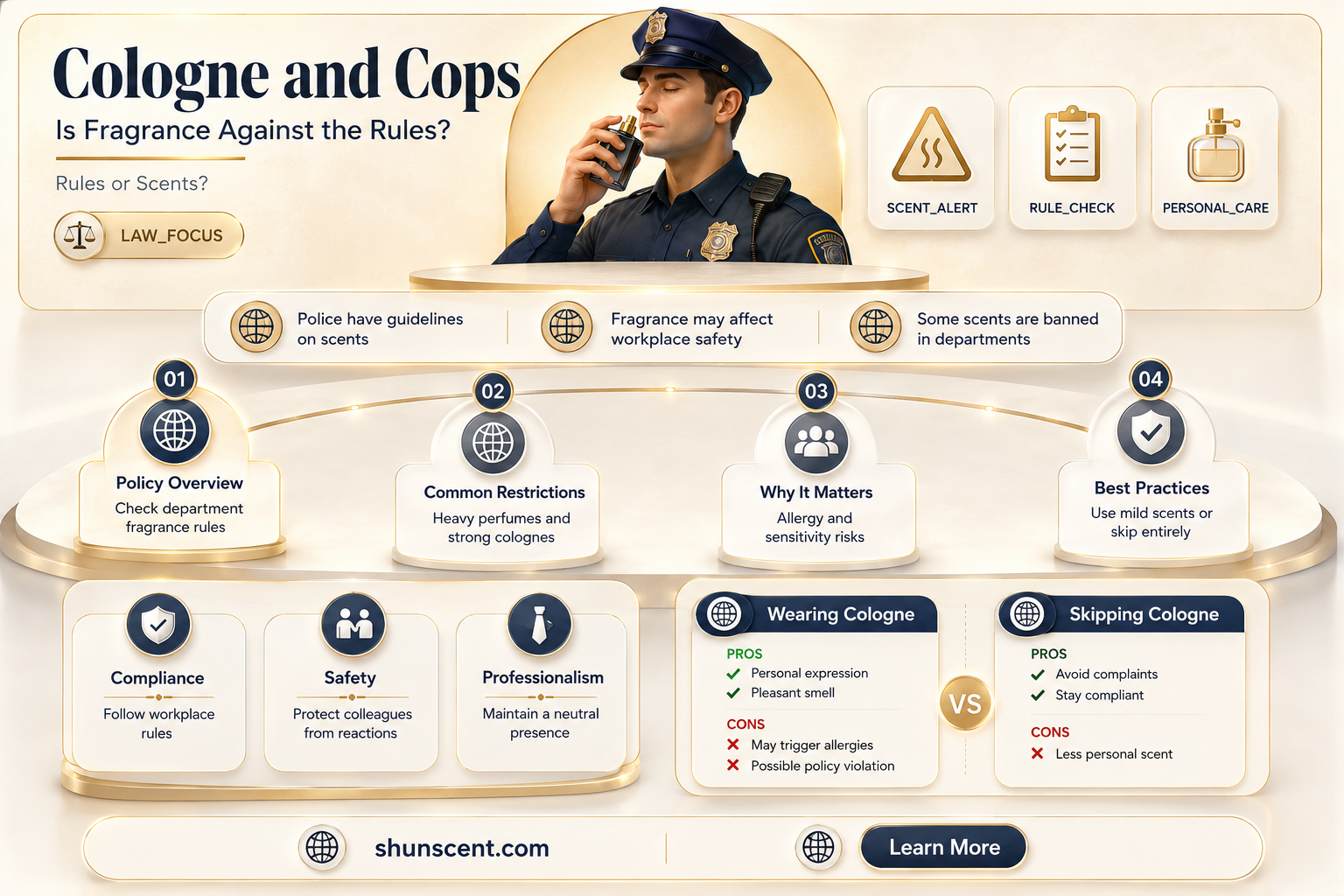 are police officers allowed to wear cologne