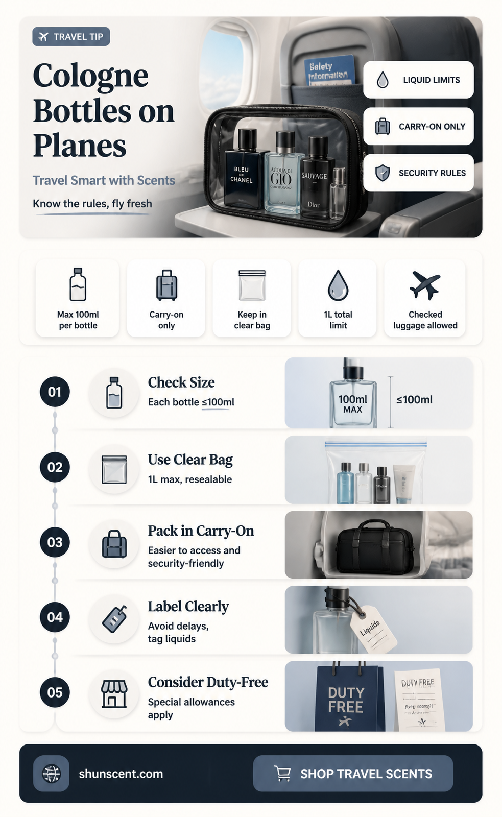 are cologne bottles allowed on planes