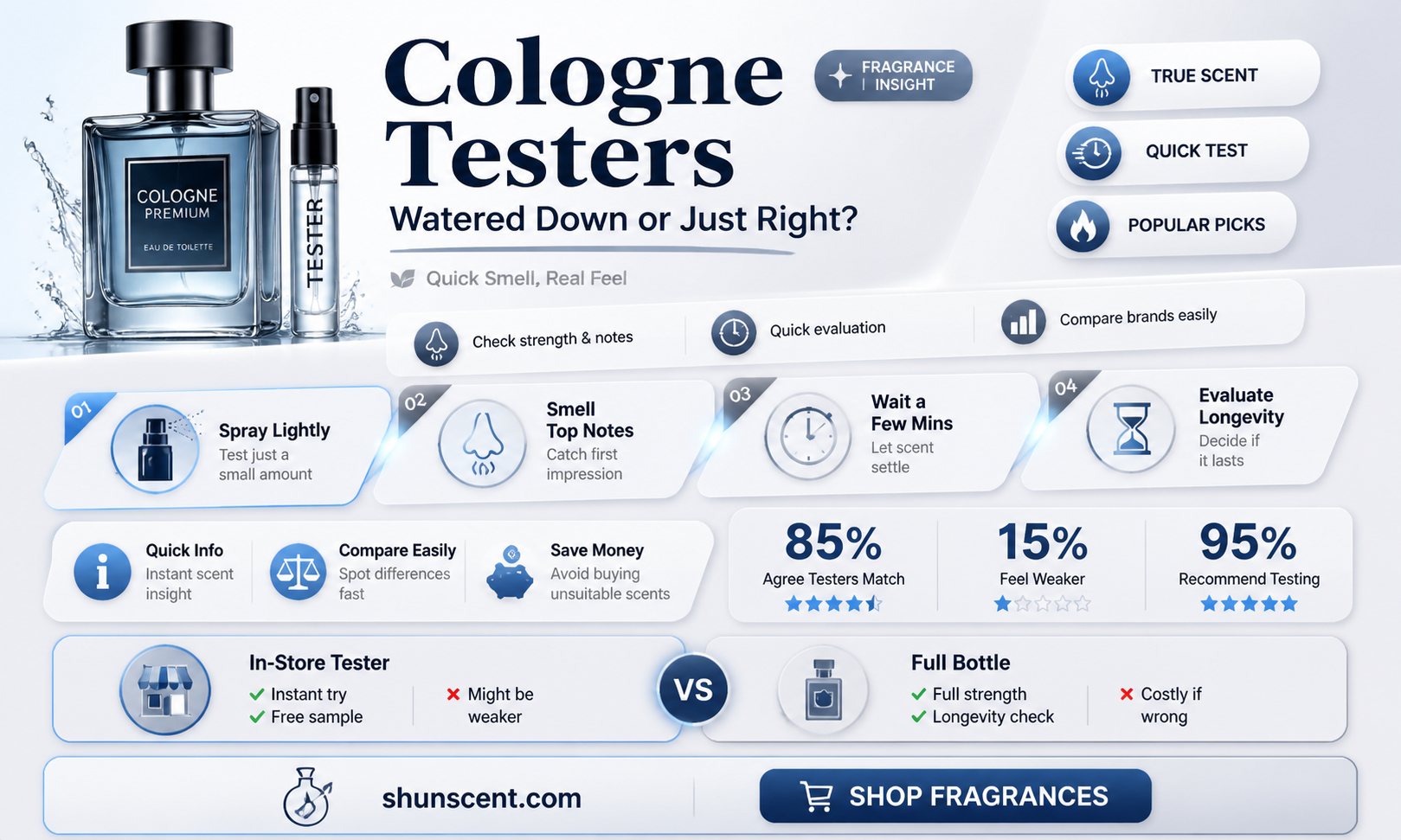 are cologne testers watered down