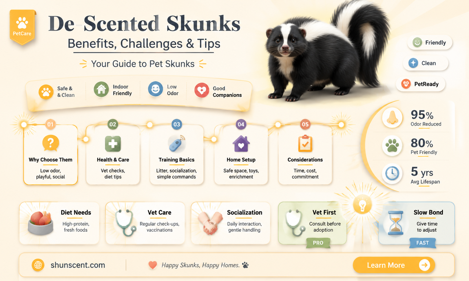 are de-scented skunks good pets