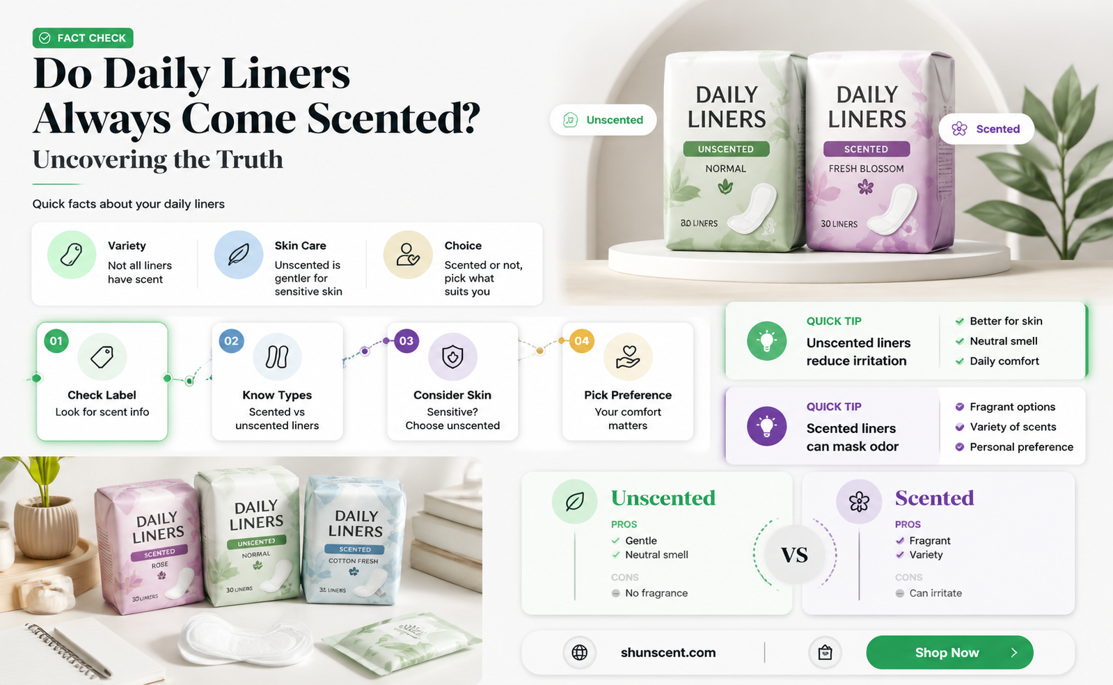 are always daily liners scented