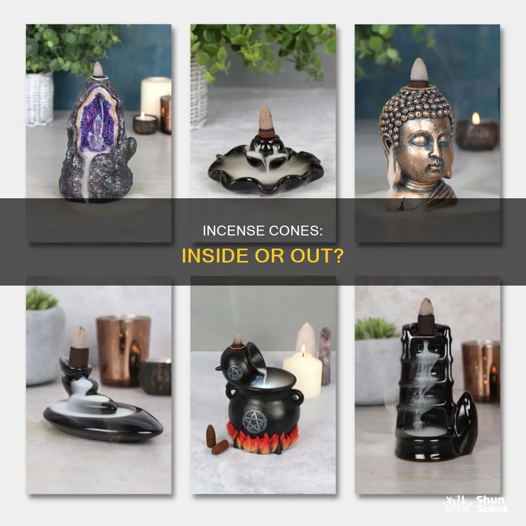 do i put incense cones inside or on top