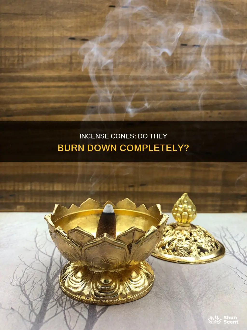 do incense cones burn down