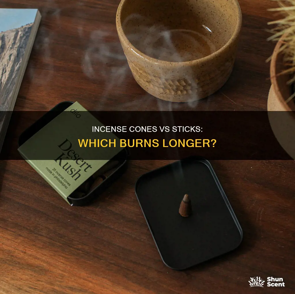 do incense cones burn longer than sticks