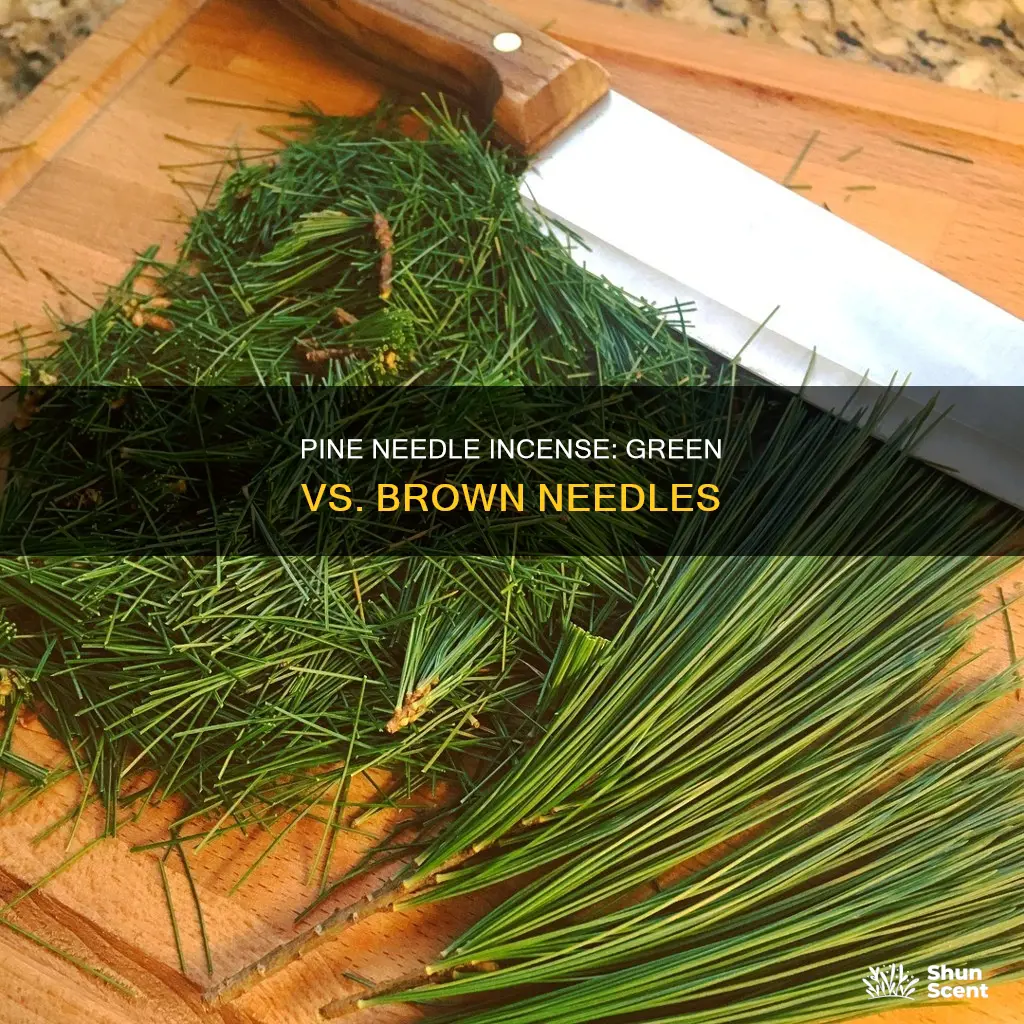 do pine needles need to be green for incense