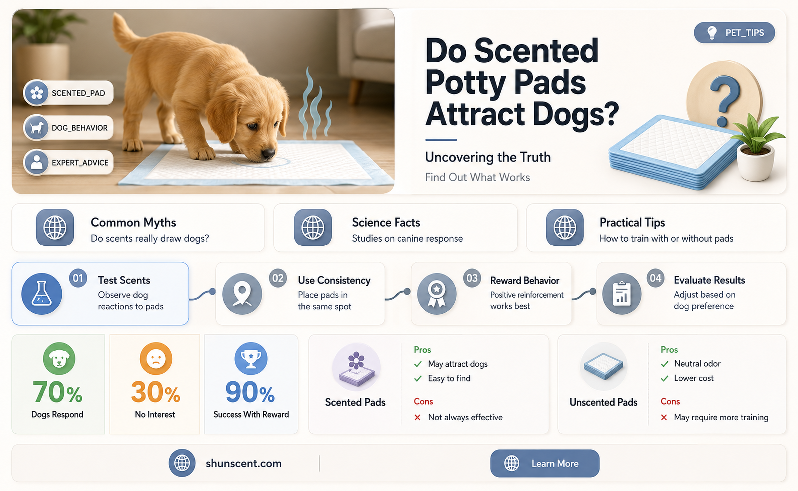 are potty pads scented to attact dog