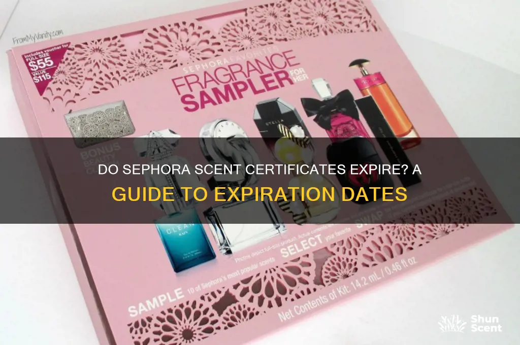 do sephora scent certificate expire