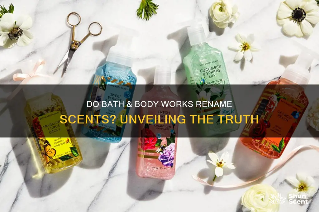 does bath and body works rename scents