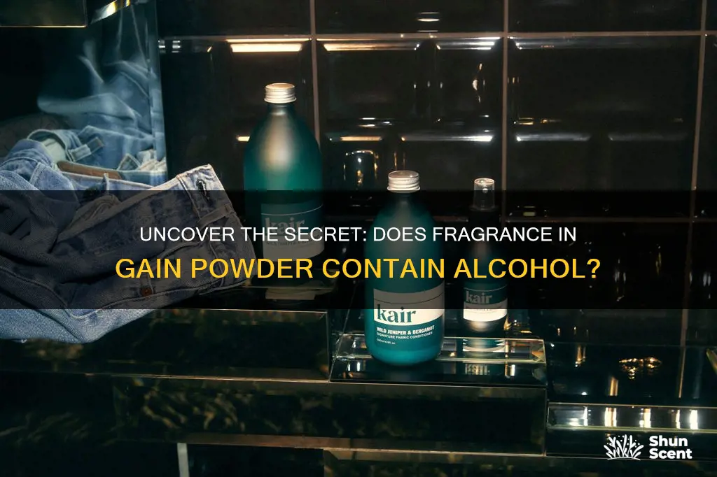 does fragrance in gain powder detergent contain alcohol