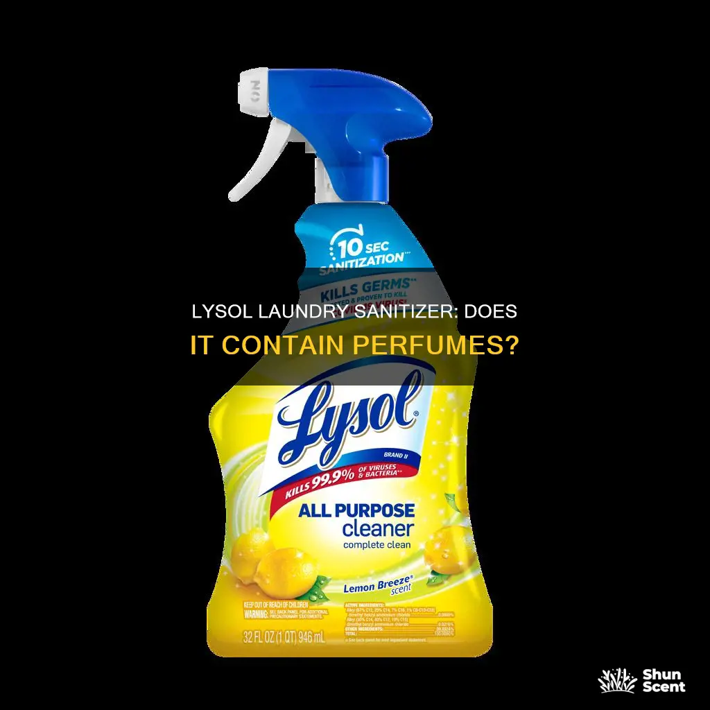 does lysol laundry sanitizer have perfumes