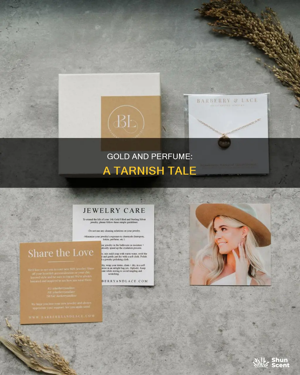 does perfume tarnish gold