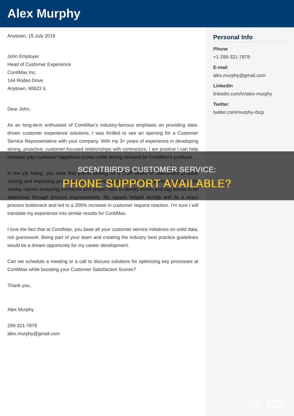 does scentbird have a customer service number
