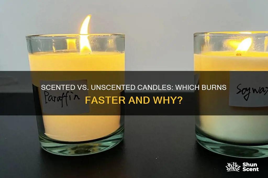 does scented candles burn faster than unscented