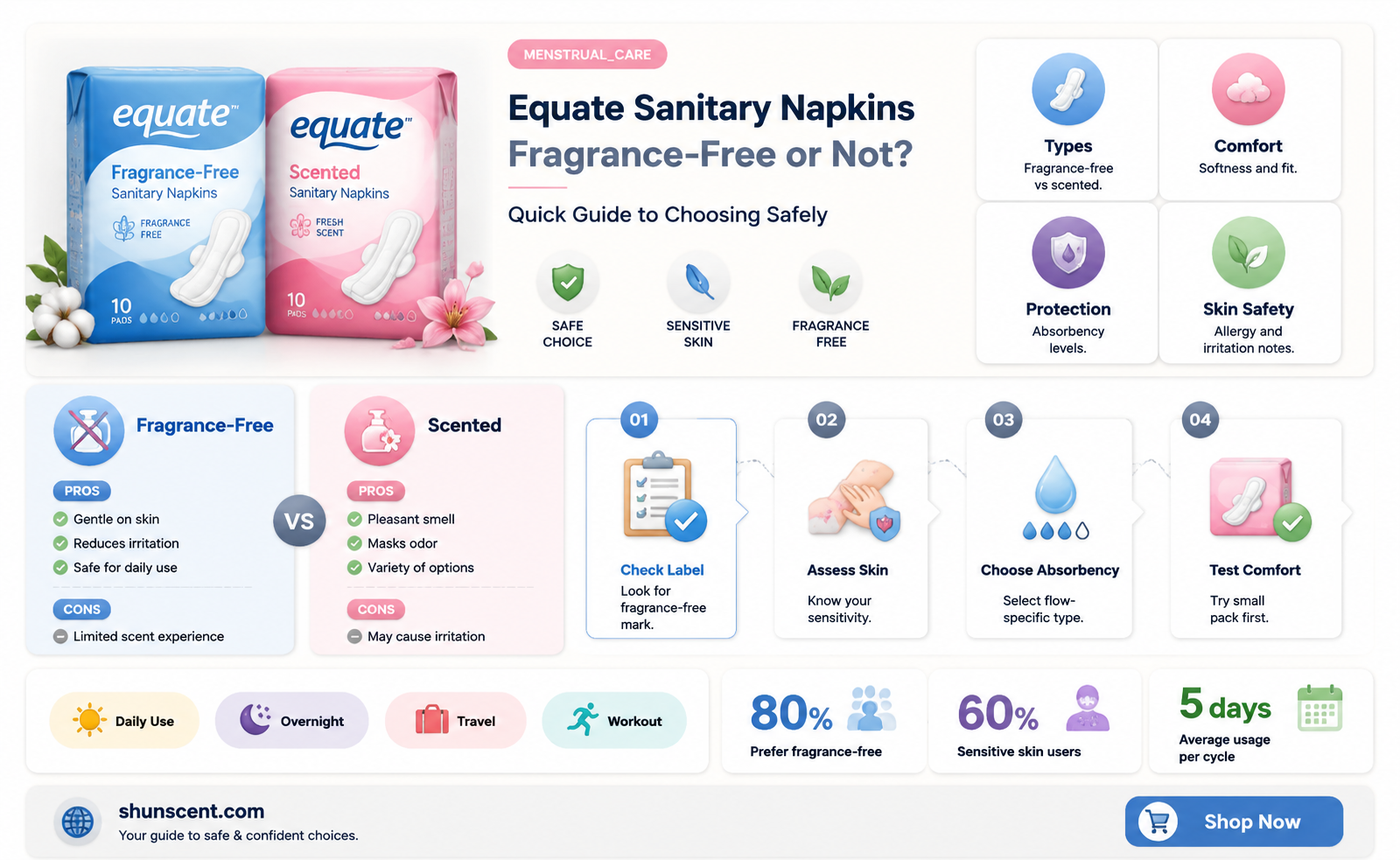 are equate sanitary napkins fragrance-free