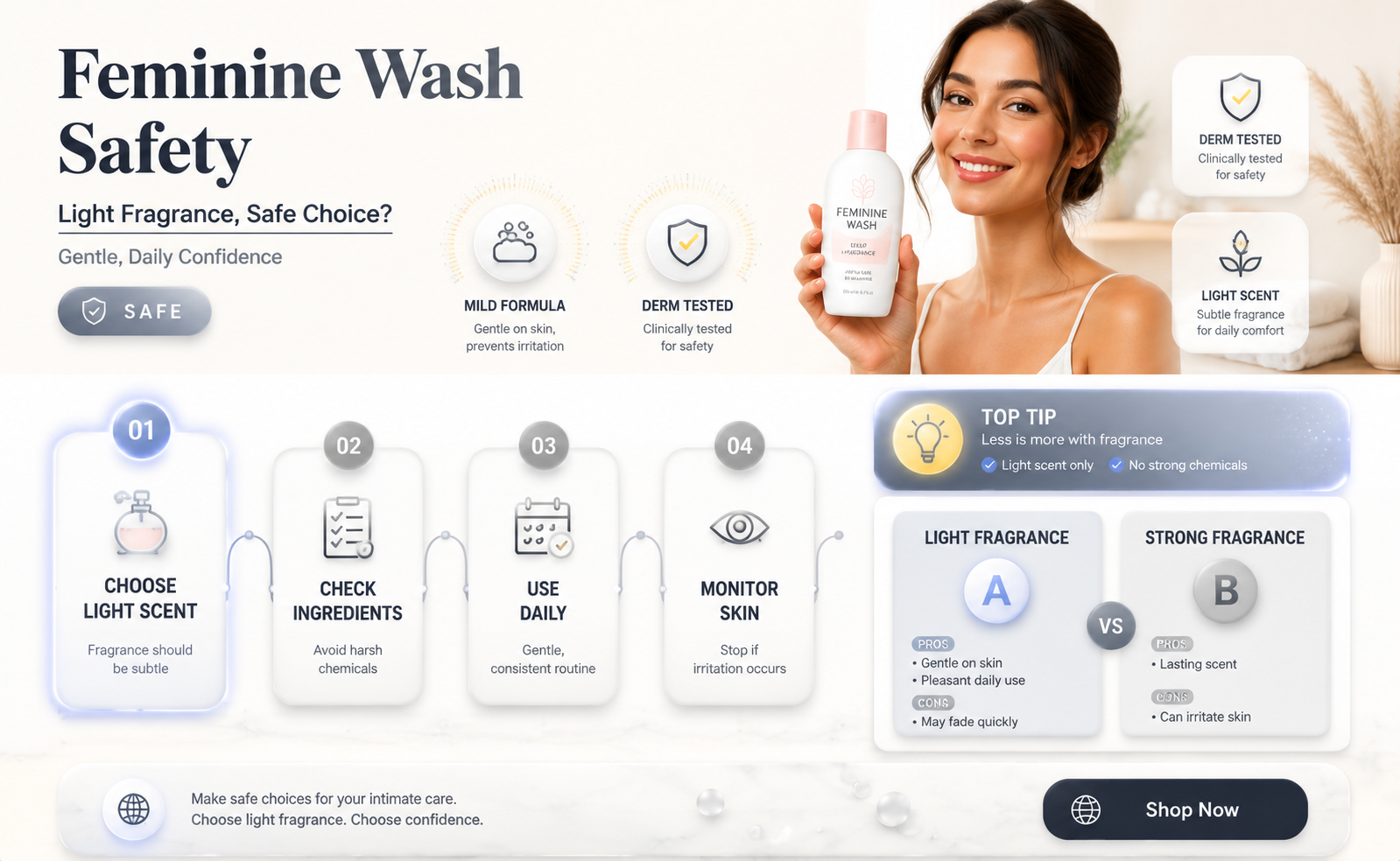 are lightly fragranced feminine wash safe