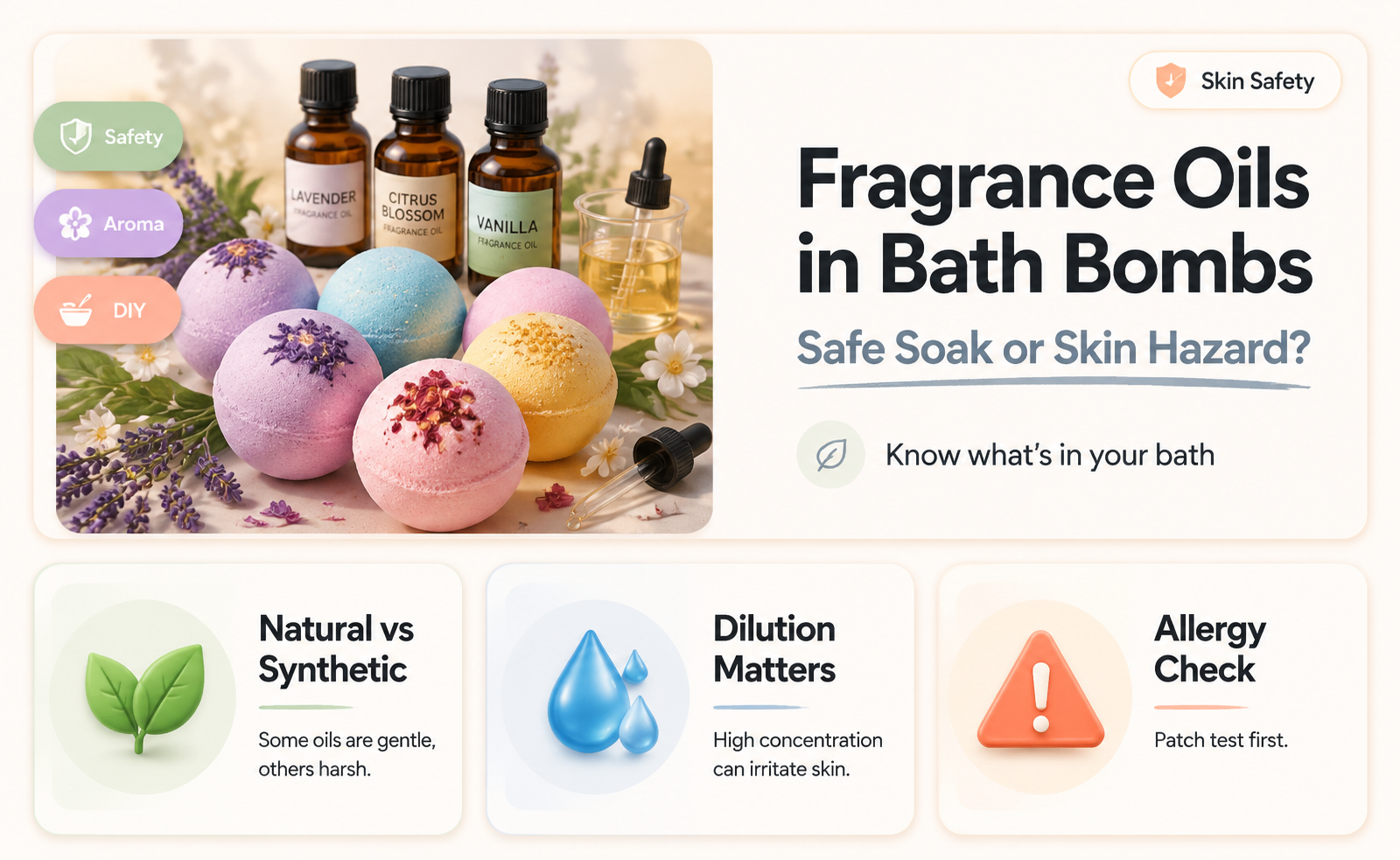 are fragrance oils safe for bath bombs